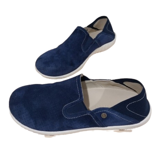 Spenco Siesta Convertible Slip on Shoes Women's Size 8.5 Blue Suede Casual Comfy - Picture 1 of 14